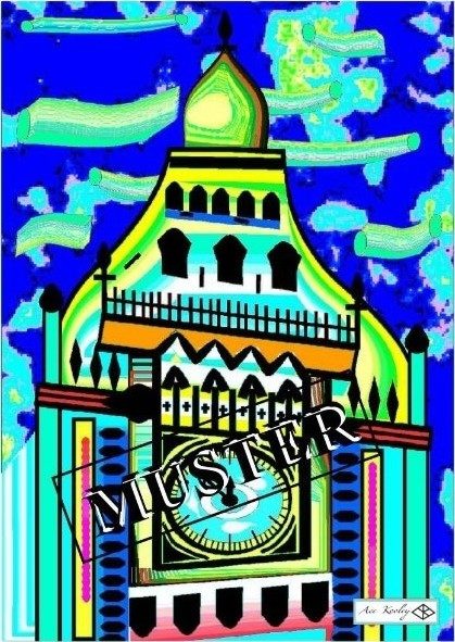 Kunstwerk „Soon Five To Twelve“ von Ace Kooley mit Aufdruck MUSTER